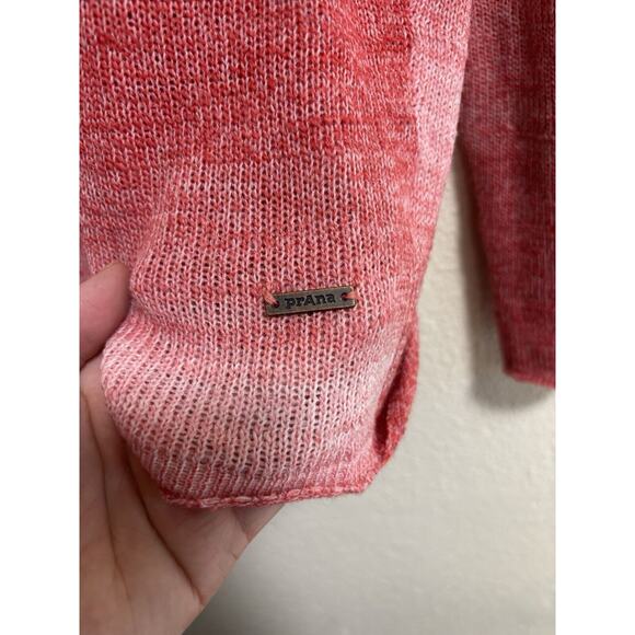 Prana Nightingale Size M Sweater Twisted Open Back Pink Ombre Wool Blend Ballet - Picture 6 of 10